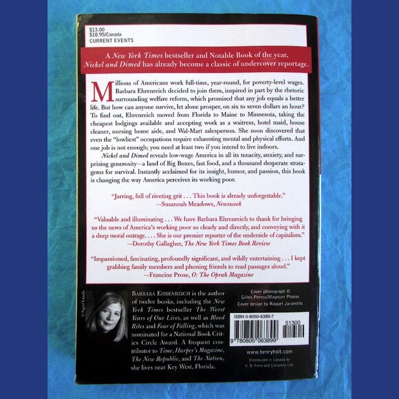 Book - Nickel and Dimed: On (Not) Getting By in America, by Barbara Ehrenreich - Picture 14 of 14